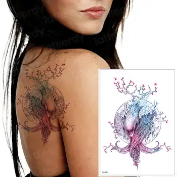 Laikinos tatuiruotės moterys, kojos pečių tatuiruotės rose ir snake tatuiruotės netikrą vandens perdavimo tatuiruotė akvarelė kūno menas šlaunies tatto