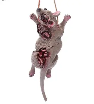 Laimingas Halloween Netikrą Kruviną Kiaulės Galvą Gyvūnų Formos Gpgb Žiurkės Voras Pakabukas Karoliai Baisu Rekvizitai Vaiduoklių Namo Sienos Kabo Dekoro