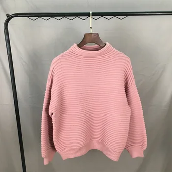 Laisvas puloveriai trikotažas padaryti be pamušalo drabužiu joker moterų 2020 m. han edition hablo-burbulas rankovėmis palaidinė
