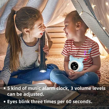 LCD Ekranas Žadintuvas,Smart Naktį Šviesos Laikrodis,su Temperatūros Jutiklis & Miega Mokymą,Vaikai ir Vaikų