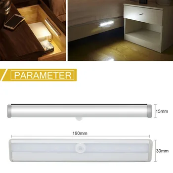 LED Bevielis USB Įkrovimo jutiklis lengvojo Pagal Kovos su Apšvietimo Spinta koridoriuje šviesos Magnetinis Klijuoti ant Virtuvės Apšvietimas