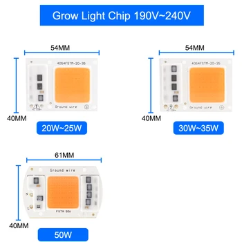 LED, COB Augti Šviesos ir UV Full spectrum/Šilta/Šalta Balta AC 220V 240V 20W 30W 50W 100W Gėlių, Augalų Augimą