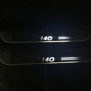 LED Durų Slenksčio Plokštė Šviesos Hyundai I40 2011 -2016 2017 2018 2019 12V Pedalo Šviesos Keliu, Automobilių Nusitrinti Led Žibintai