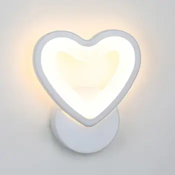 LED Šviesos Sienos Lempos Akrilo Naktį Sconce 12W AC90-260V Puikus Širdies Formos Patalpų Vonios, Miegamojo Kambarį Prieškambario Apdaila
