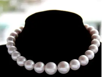 Linksmų 13-17mm natūralių gėlavandenių perlų vėrinį turas šviesos moteriški karoliai 925 Sidabro užsegimas 18inch