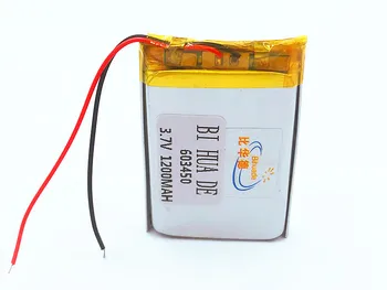 Ličio polimerų įkraunama baterija 3.7 V 603450 Ličio polimerų baterija 1200mAh ( dydis: 6*34*50mm) Už MP3, MP4, GPS, DVD, LED Šviesos PSP