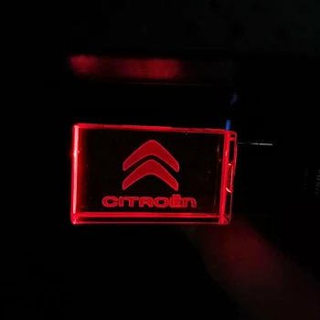 Logotipą Automobilių Citreon Logotipas crystal + metalo USB 