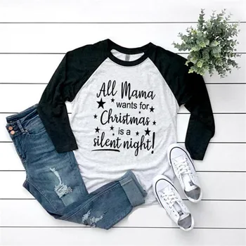 Long Sleeve Top Moterų Laišką, Print T-shirt Raglan rankovėmis Tees 2019 Naujas O-kaklo Viršūnes Tee Atsitiktinis marškinėlius Moterims Streetwear 3XL