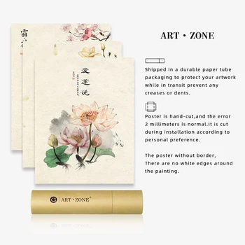Lotoso Gėlė, Bambuko Retro Kinijos plakatai spaudinių drobės, paveikslai, sienos meno kambarį dekoro kambarių estetinio Apipavidalinimo