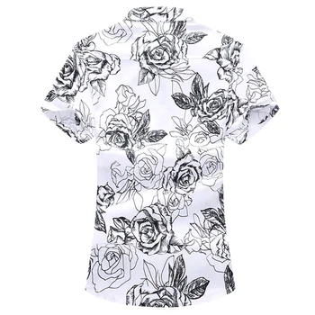 Mados atsitiktinis Marškinėliai Vyrams trumpomis Rankovėmis Vasarą Vyrams Gėlių Marškinėliai Azijos Dydis S - 7XL mens marškinėliai