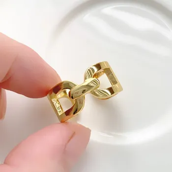 Mados Aukso Žiedus Moterims Užraktas Grandinės Kūrybos Sidabro Žiedas Prabanga, Asmenybės Reguliuojamas Atidarymo Vestuvių Papuošalai Dovana Madinga