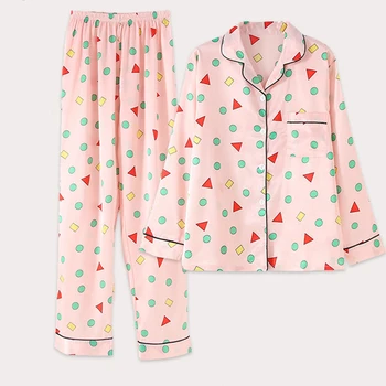 Mados Balta Minkšta Naujų Gėlių Pasukite Žemyn Apykaklės Pižama Nustatyti Homesuit Homeclothes Laisvalaikio Stiliaus Pižamos Moteris 7 Gabalus Sleepwear