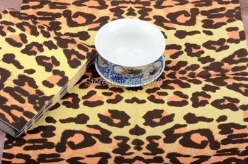 Mados Cheetah servetėlės, spalvotas spausdinimas, popieriaus towelsWedding šalis, servetėlės, Servetėlės Popierinės 60% Grynas Medienos vystymo nemokamas pristatymas