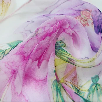 Mados Lady Spausdinti Šalikas Organza Gėlės Paplūdimio Pareos Moterų Skarelės Plona Skara Kaimo Šalikai Foulard Femme 160*50 cm