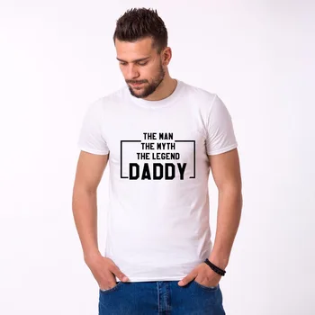 Mados Mens Cool Trumpas Rankovės Vyrų T-Shirt Tėvo Diena, Tėtis Žmogus, Mitas, Legendos, kad Tėtis Teestreet dėvėti top marškinėliai
