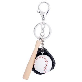Mados Mini 1 vnt. Beisbolo pirštinės medinė lazda keychain Automobilių sporto Key Chain Raktų Žiedas Dovana Vyrams