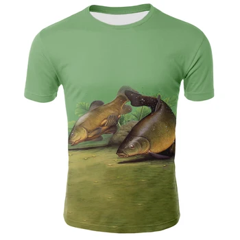 Mados negabaritinių marškinėliai Vyrams trumpomis Rankovėmis Marškinėlius 3D Atspausdintas Žuvų Modelio Dizainas Vasaros marškinėliai Topai 2019 Summer tee marškinėliai homme