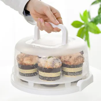 Mados Skaidrus Su Snap Cake Box Nešiojamas Su Dangteliu Dulkėms Tortas Turėtojas Tortas Saugojimo Cup Cake Box