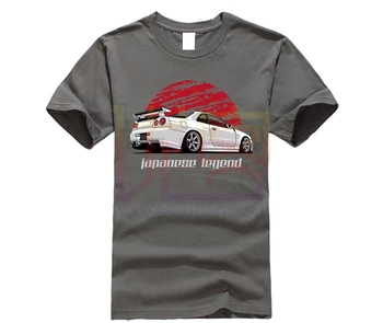 Mados Streetwear Vyrų Skyline GTR R34 T Shirt Apvalus Kaklas Classi Automobilio Dizainas Homme Tee Marškinėliai