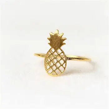 Mados tuščiaviduriai iš ananaso žiedą, individualaus dizaino piešimo paviršiaus vaisių žiedai