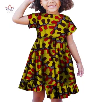 Mados Vasaros Vaikų trumpomis Rankovėmis Suknelės Tradicinių Afrikos Drabužių heidi bazin Riche Vaikams Drabužių Mergaičių Suknelės WYT310