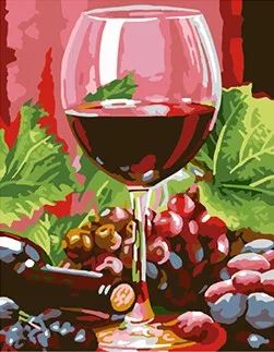 MaHuaf-X761 vynuogių vyno taurė ant stalo dar gyvenime tapybos dažų numeriai Rankomis dažyti aliejus, drobė paveikslų namų dekoro