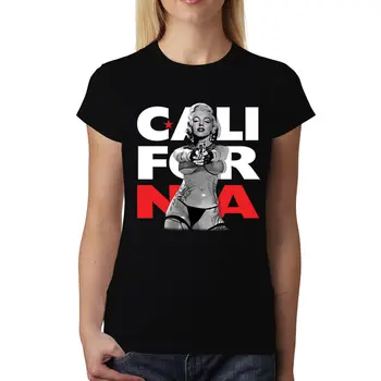 Marilyn Monroe Kalifornijos Seksualus Kūnas Moterys T-shirt S-XL