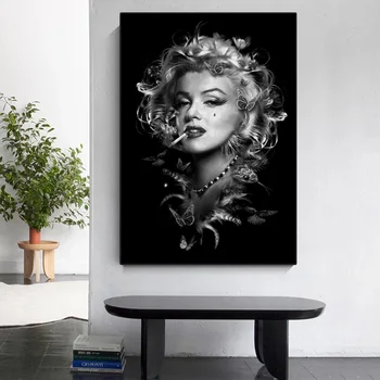 Marilyn Monroe Menas Abstraktus paveikslas Moteris Rūkyti, Drobė, Aliejus, Tapyba, Plakatų ir grafikos Namų Kambarį Sienų Apdaila