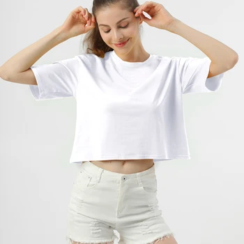 Marškinėliai Kieto Spalvų Pagrindinių Marškinėlius Moterų Atsitiktinis O-kaklo Medvilnės trumpomis Rankovėmis Vasarą korėjos Hipster Apkarpyti Viršūnes Prarasti T-shirt S-XL