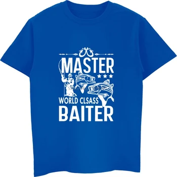 Master Baiter Pasaulinės Klasės Žuvų Žvejys, Print T-shirt Vasaros Vyrų Medvilnės Marškinėliai Atsitiktinis Marškinėliai Hip-Hop Tee Harajuku Streetwear