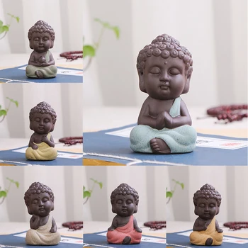 Mažasis Buda Vienuolis Arbatos Namai Miniatiūrinės Statulėlės Keramikos Statula Rankdarbių Indijos Stiliaus Statula, Skulptūra, Namų Biuro Patalpos