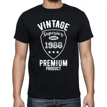 Medvilnė Nauja Vintage Aukščiausios 1988 Marškinėlius, Pulkininkas Rond Homme T-shirt, Couleur Noir, Cadeau T-Shi Summer Tee Marškinėliai