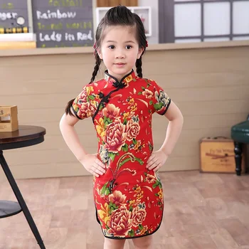 Mergaičių suknelės vasaros 2020 vaikai suknelės mergaičių Kinų cheongsam Kūdikių elegantiškus drabužius Tradicinės Kinų drabužiai, Vaikų