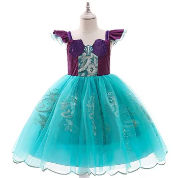 Mermaid Dress už mergytę Undinėlė Ariel Princesė Dress Cosplay Kostiumai Dress Up Vaikams Gimtadienio vakarėlis, Helovinas Drabužiai