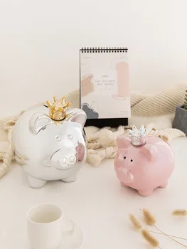 Metalo Asmeninį Piggy Bank Anime Didelės Keramikos Piggy Bank Piggy Bank Kiaulė taupyklė Salvadanaio Didelių Pinigų Lauke Gyvūnų II50CQG