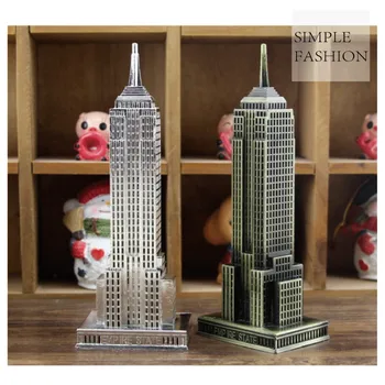 Metalo Empire State Building Namų Dekoro Priedai Figūrėlės Orientyrą Amerikos Dangoraižio Miniatiūriniai Modelio Papuošalus Amatai