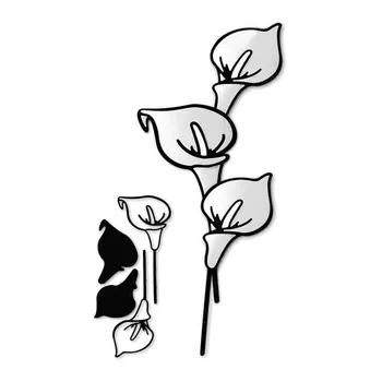 Metalo Pjovimo Miršta Tulip gėlių Trafaretai Scrapbooking Albumą Popierius, Dekoratyvinis Amatų Reljefinė Naujojo 2019