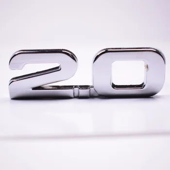 Metalo Sidabro 3D 2.0 2.0 T Automobilių Galinis Kamieno Logotipas Ženklelis Lipdukas BMW Audi 
