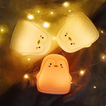Miegamasis Naktiniai staleliai, Lempa Pingvinas Silikono Palieskite Jutiklio USB Įkraunamas LED Nakties Šviesos Vaikams, Kūdikių Kalėdų Dovana Kambario Dekoro