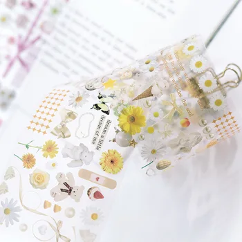 Mielas Mažų saulučių Gėlių Washi Juostos NAMINIŲ Gėlių, Dekoratyvinių Lipnia Juosta 