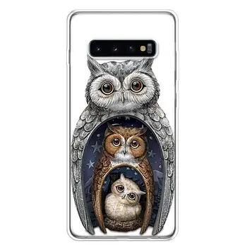 Mielas Pelėda Širdis Meilužis Kalėdų Telefono dėklas, Skirtas Samsung Galaxy Note 8 9 10 S7 S8 S9 S10 S10E S20 Ultra J8 J6 J4 2018 Plius Lite Co