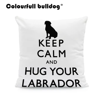Mielas Šunims Pagalvėlių Apvalkalus Juoda Raidė, nusiraminkite Ir Apkabinti Savo Labradoro Dobermen Mesti Pagalvių užvalkalai 17In Gyvenamasis Kambarys Sofos Papuošti