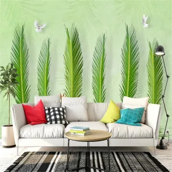 Milofi užsakymą tapetai, freskos 3d modernus minimalistinio trimatis lapų briedžių sofa-lova, TV foną freskos
