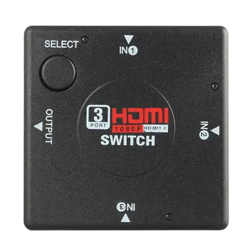 Mini 3 Jungiklio Didelės raiškos 3 Port HDMI suderinamus HDMI Switcher-suderinama Splitter HDTV, HD DVD 1080P Vedio Adapteris Skirtas PS3