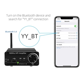 Mini Bluetooth 5.0 Galios Stiprintuvai, HiFi Stereo Namuose, o Skaitmeninis Garso Stiprintuvas Paramos VPK(JAV Plug)