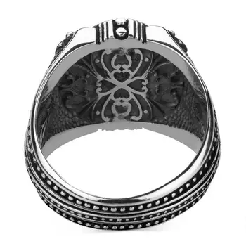 Mini Juodosios Akmens 925 Sterlingas Sidabro Vyrų Mados Žiedas turkijos, aukščiausios Kokybės, Rankų darbo Jawelery