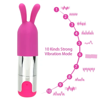 Mini Kulka Rabbit Vibratorius Su Bžūp G-spot Massager USB Įkrovimo 10 Greičių Vibruojantis Kiaušinis Sekso Žaislai Moterims