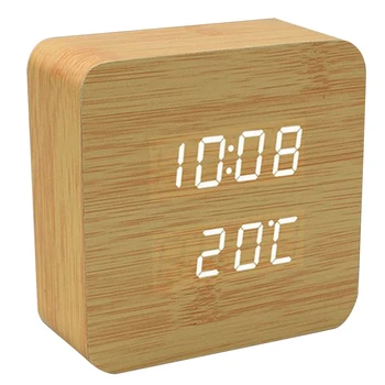 Mini Medienos Skamba Kontrolės Laikrodis Naujas, Modernus Medienos Skaitmeninis LED Stalinis Laikrodis-Žadintuvas staliukas Laikrodis Kalendorius Stalo Dekoras