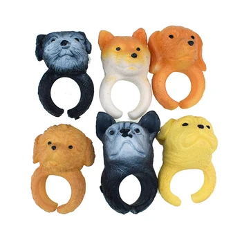 Mini Mielas 3D Gyvūnų Šunų Žiedai Mielas Šuo Piršto Žiedai, Žaislai Vaikams, Žiedai, Papuošalai, Žiedai, Žaislai, Mergaičių Grožio Žaislai Pirštų Lėlės Žaislas