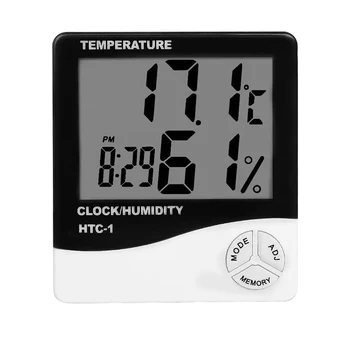Mini Skaitmeninis Termometras Buitinių Patalpų Temperatūra Šaldytuve Drėgmės Matuoklis Skaitmeninis Termometras su Drėgmėmačiu AlarmClock